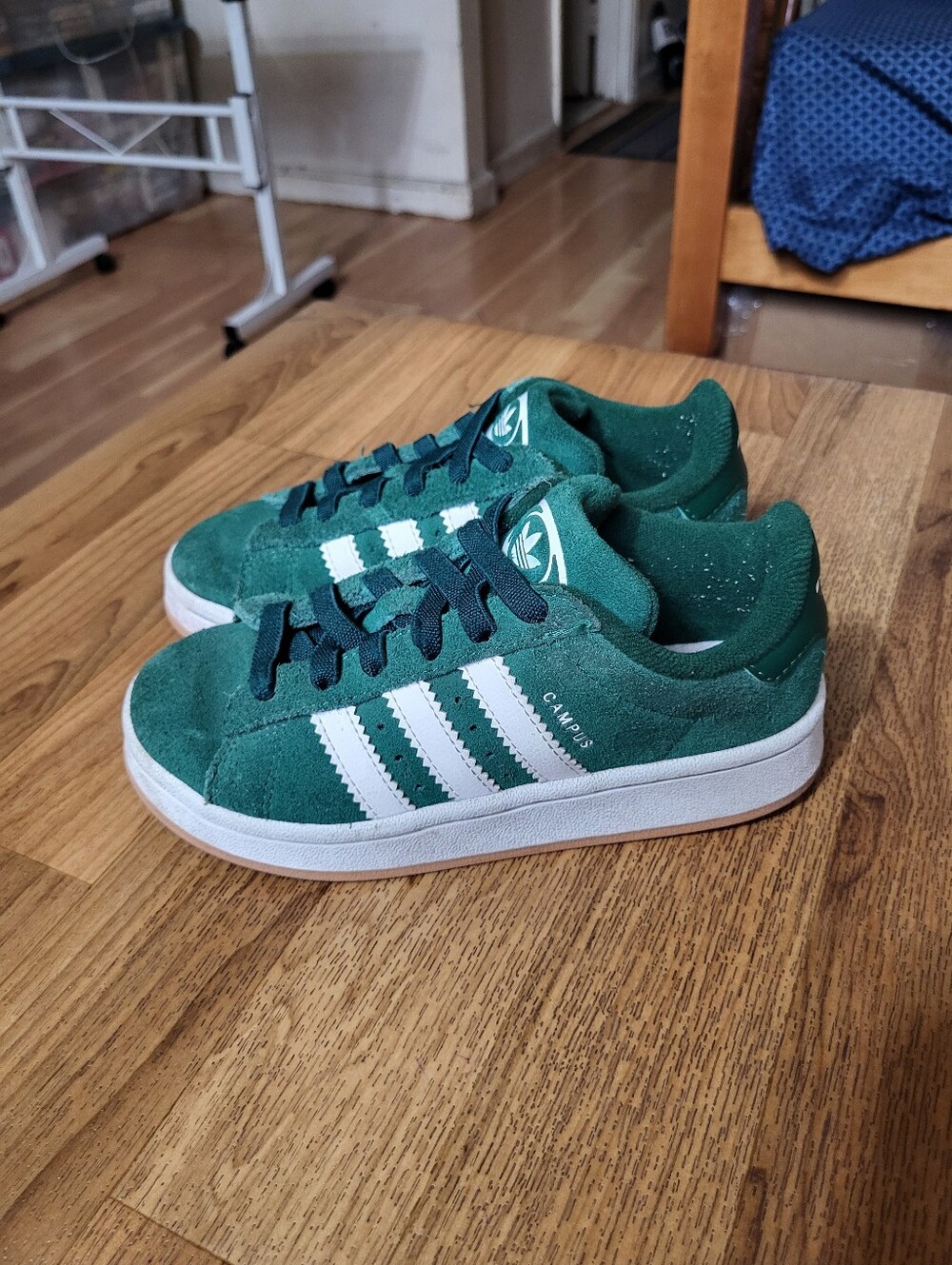 Adidas Campus 00S Green White Suede Fashion Sneakers Boys size 1